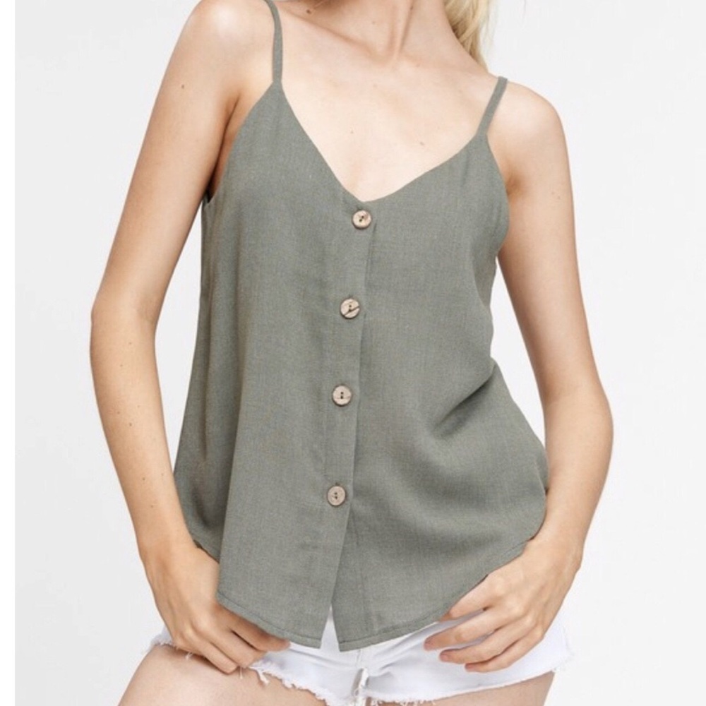 Olive green tank top